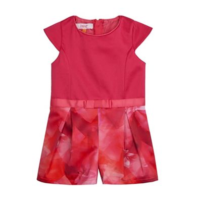 Baker by Ted Baker Girls' pink graphic bow print playsuit